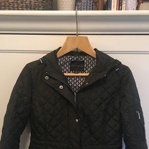 Weatherproof quilted coat with hood S